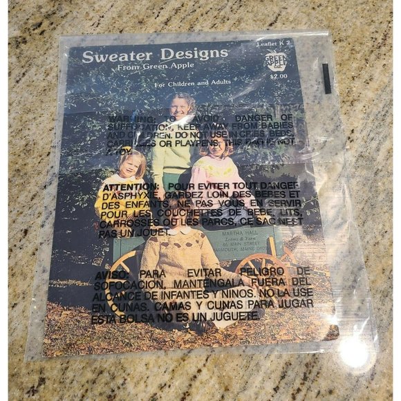 Vintage Green Apple Knitting Sweater Designs Pamphlet Pattern Booklet - Picture 4 of 4